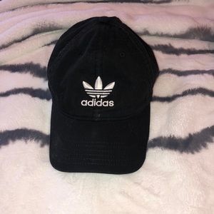 Unisex, Black Adidas baseball hat, lightly worn